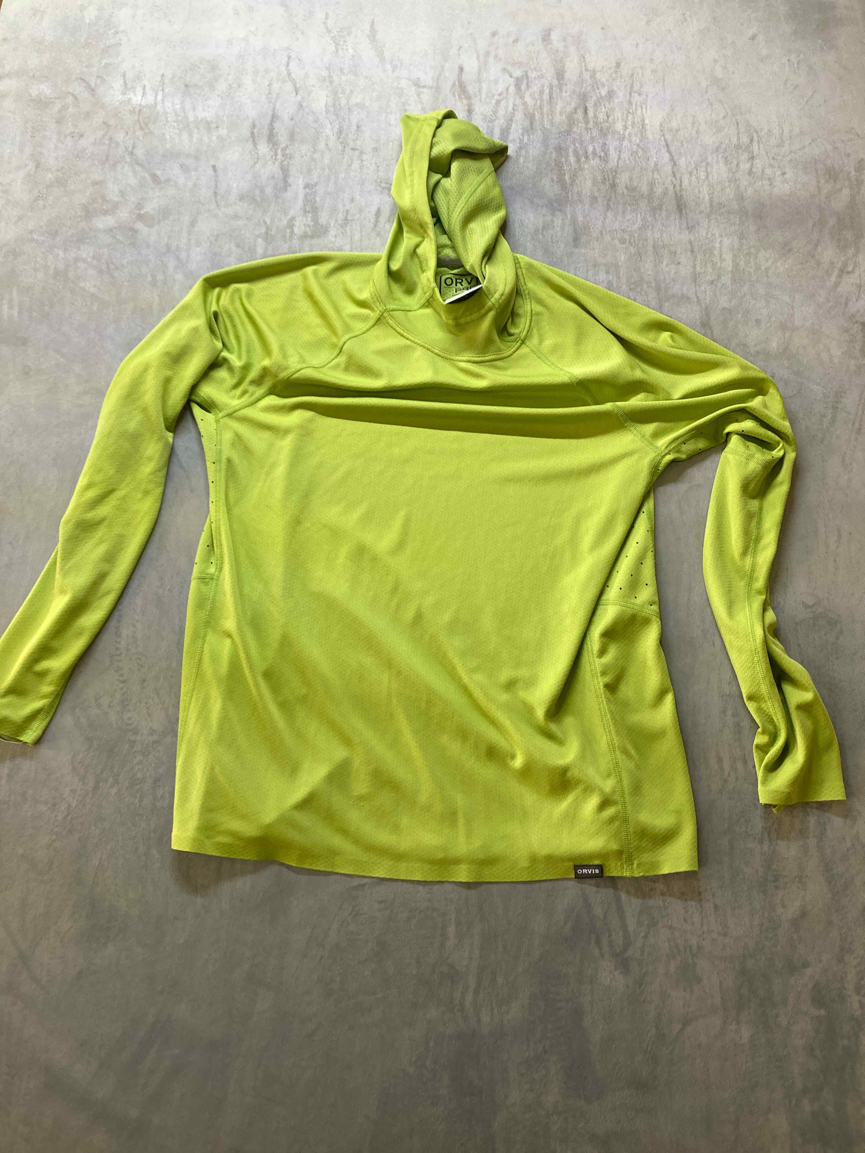 Orvis Pro Men's Lime Green Performance Hooded Shirt - M