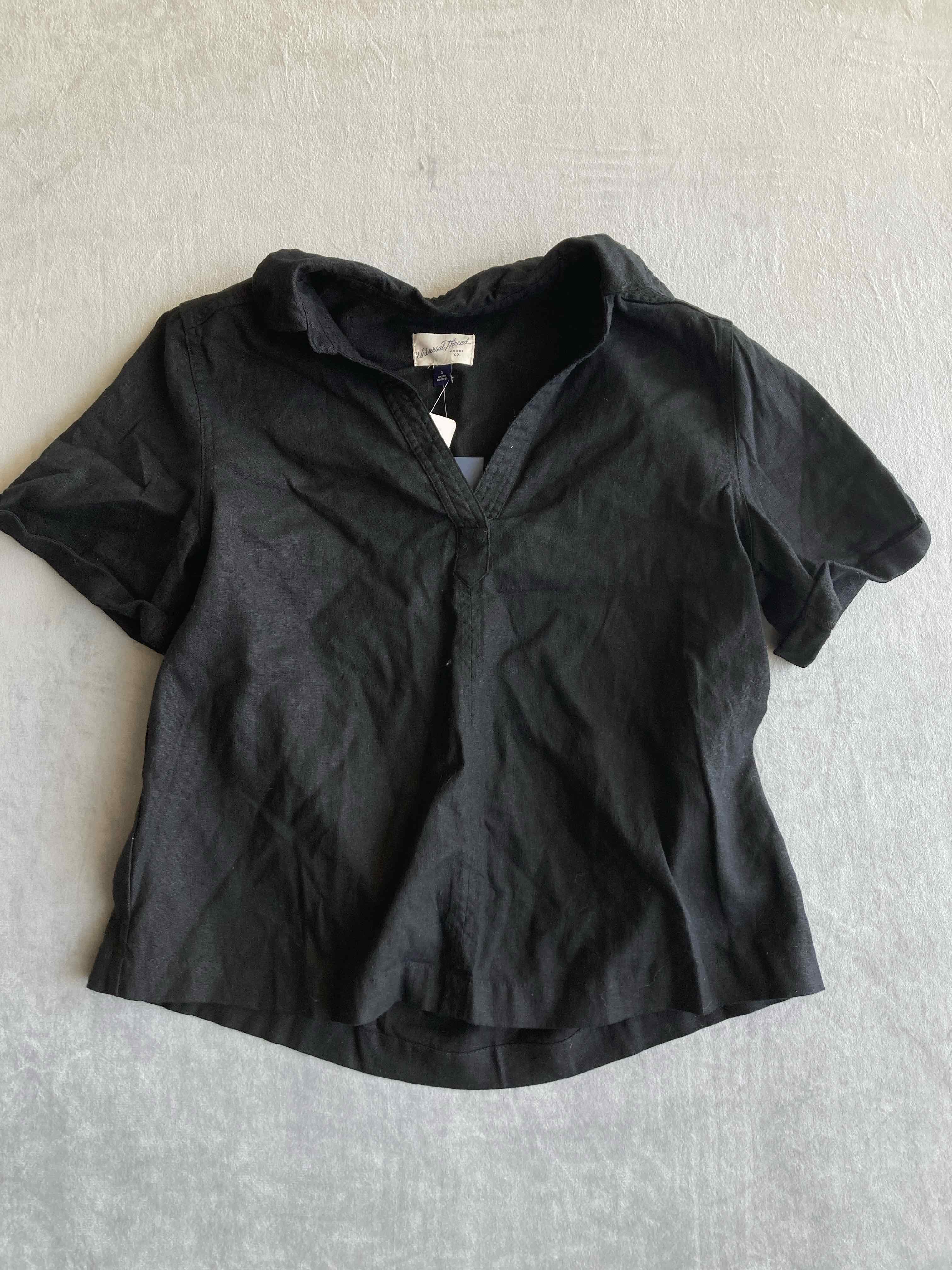 Universal Thread Black Linen Blend Shirt Small