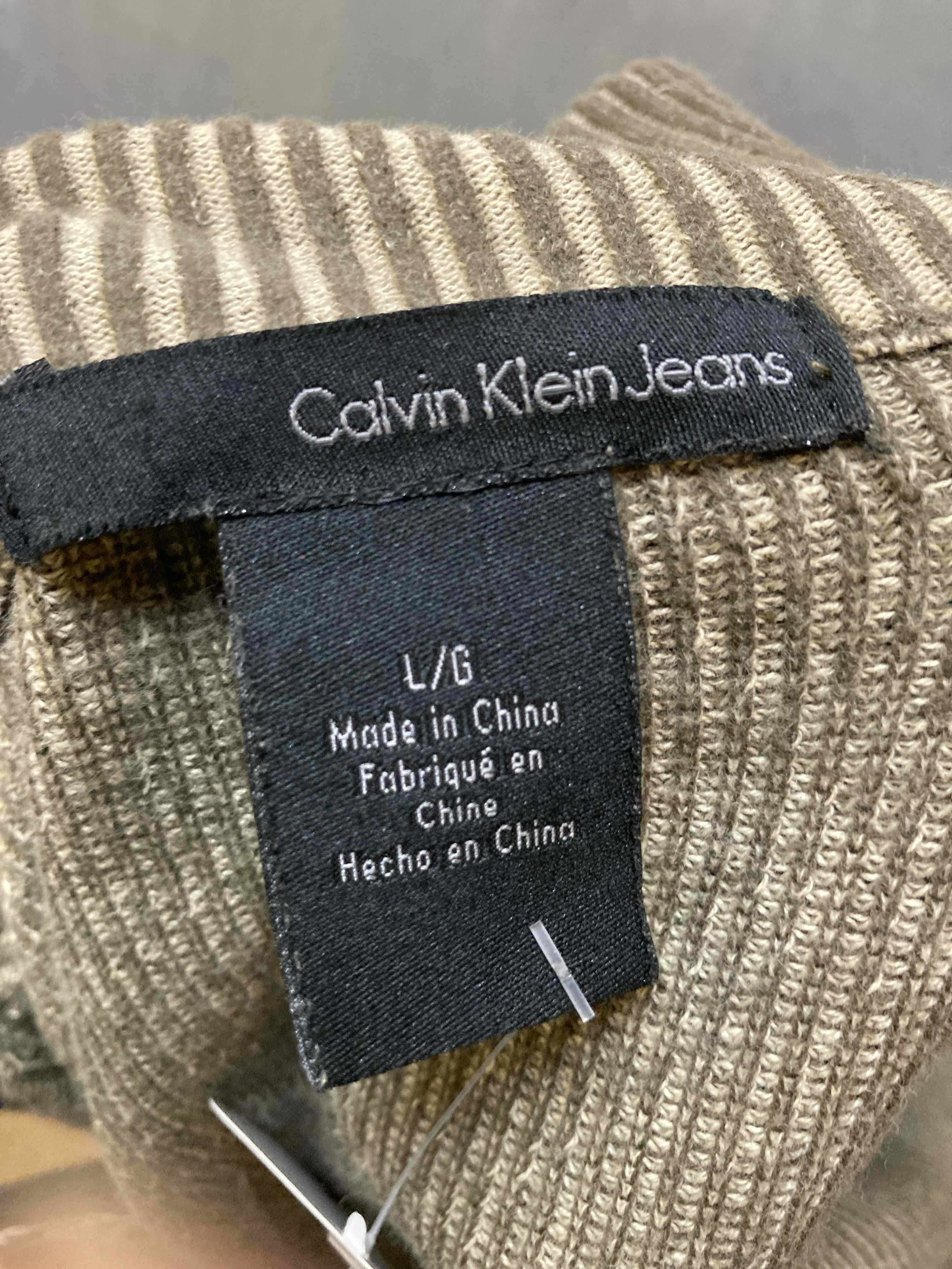 Calvin Klein Beige Cotton Sweater Large