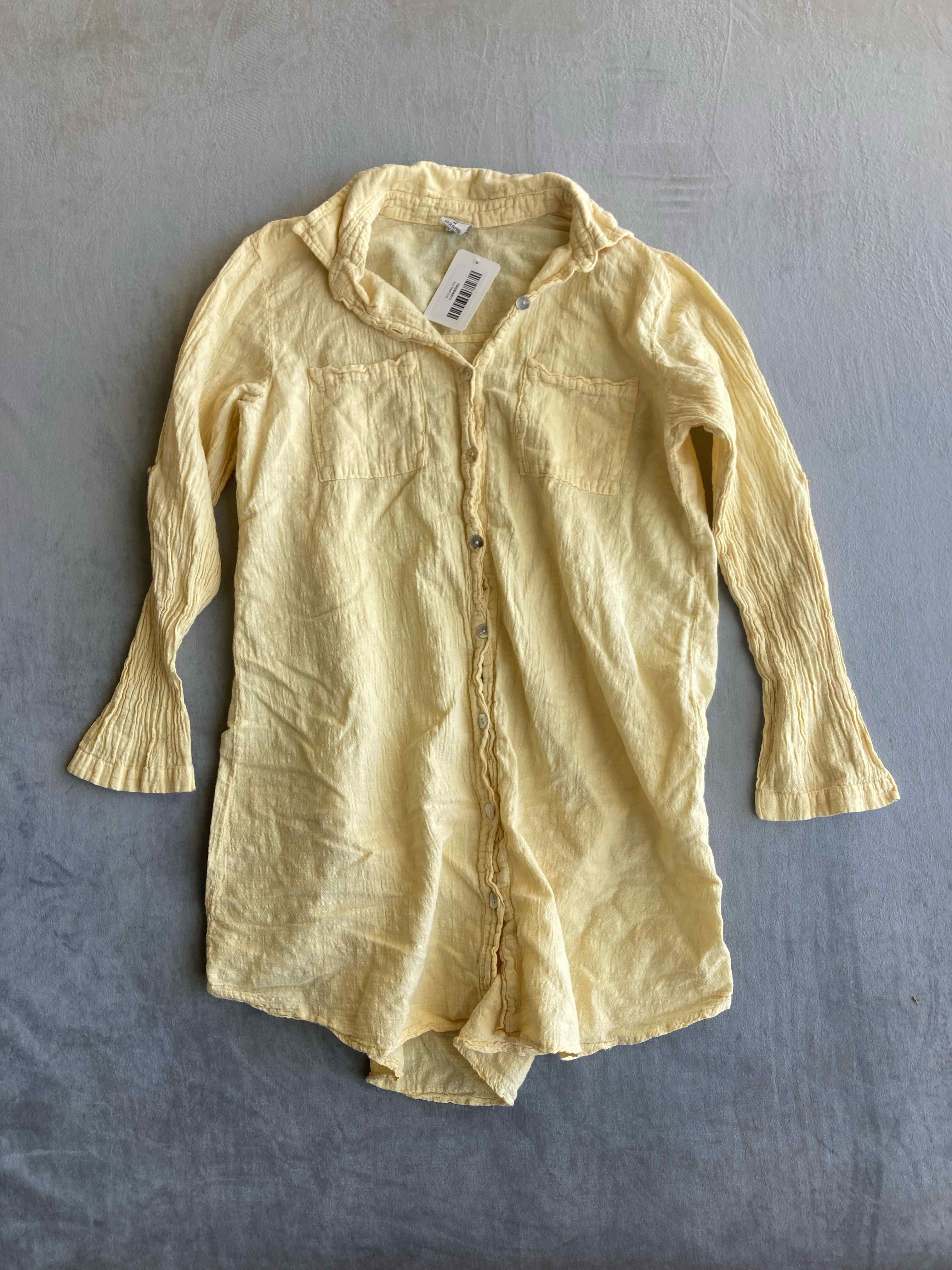 Blanco By Nature Yellow Cotton Shirt Medium