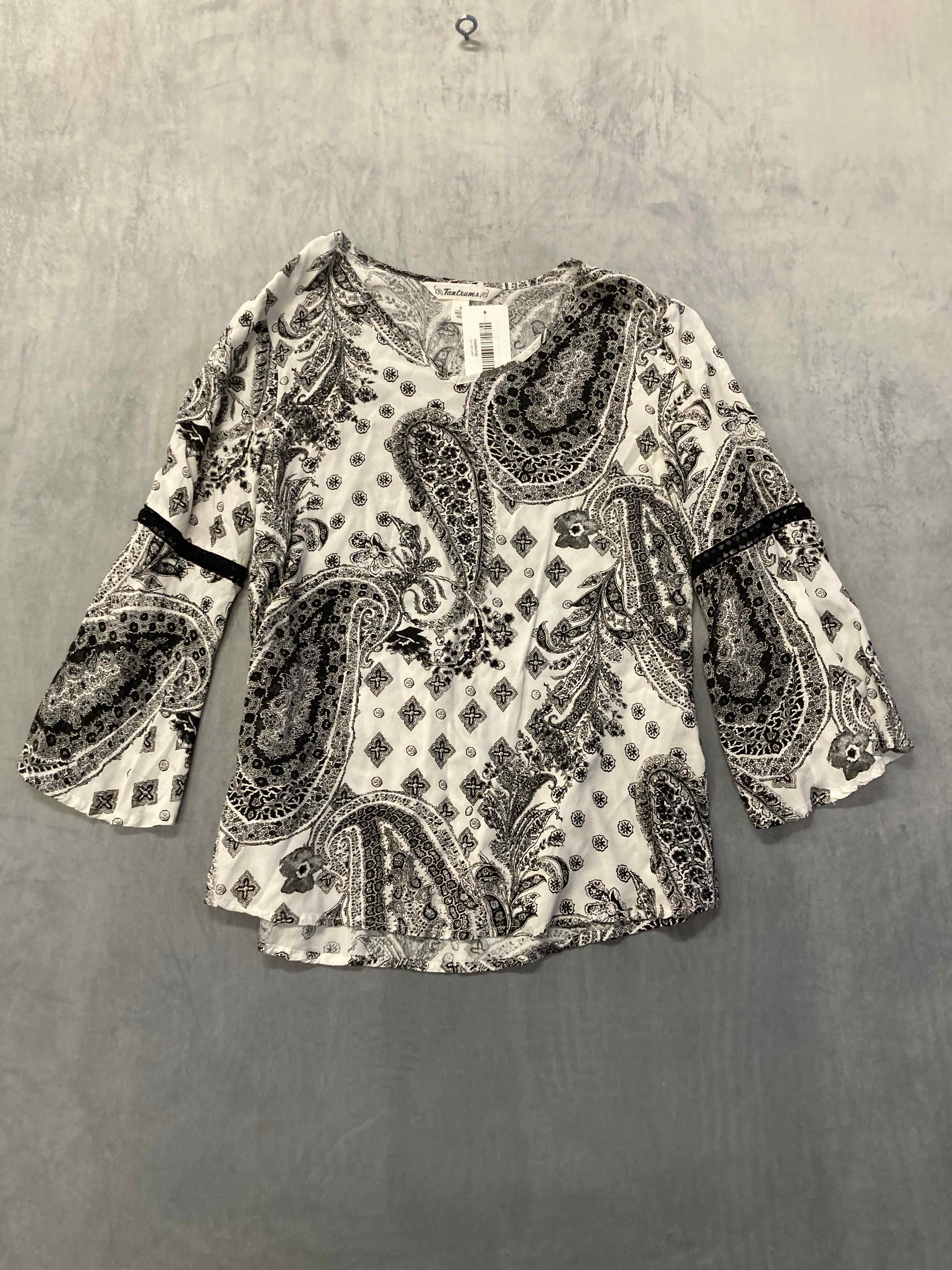 Tantrums Black White Viscose Blouse Small