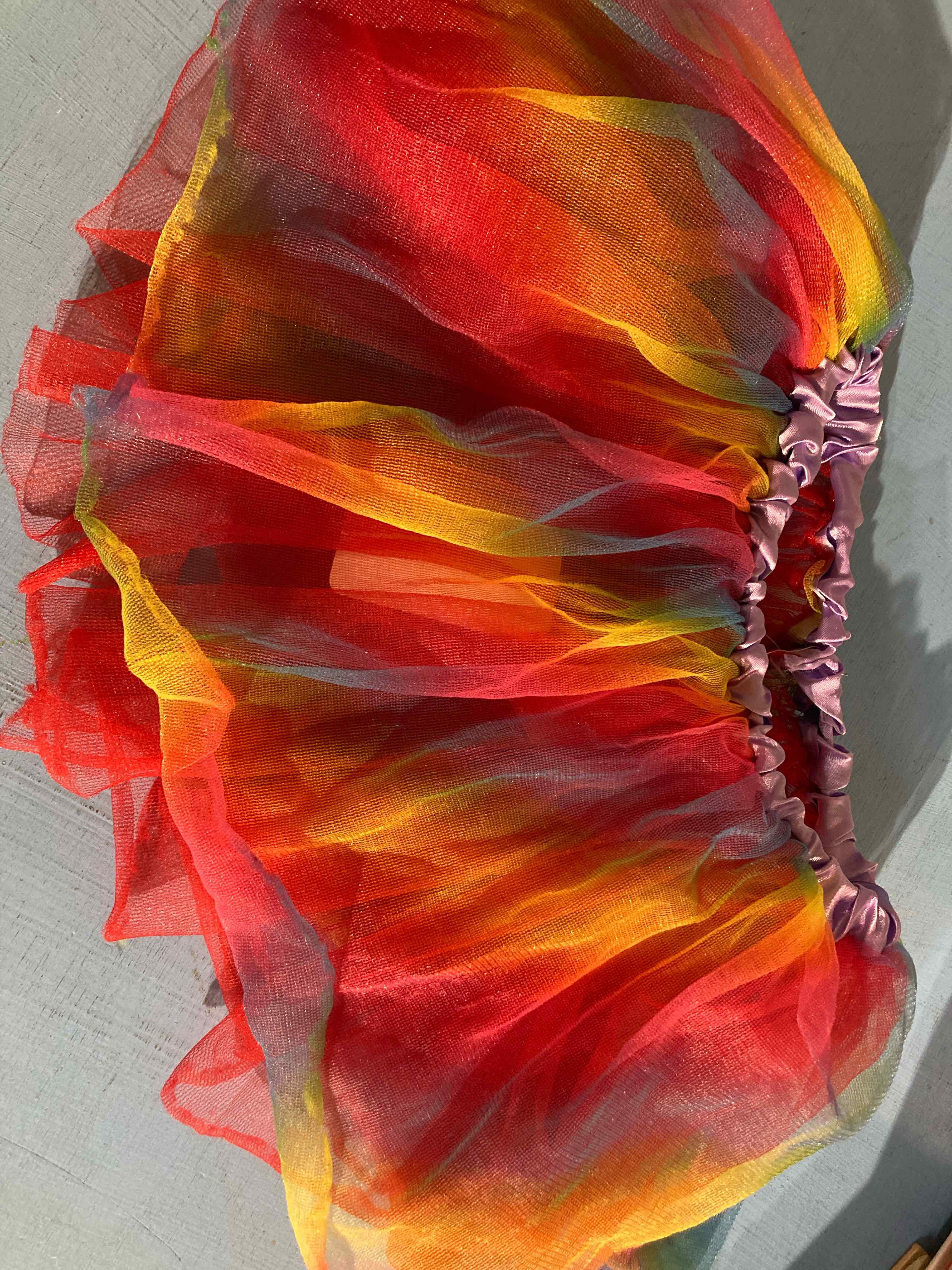 No Brand Red Multicolor Tulle Tutu Skirt