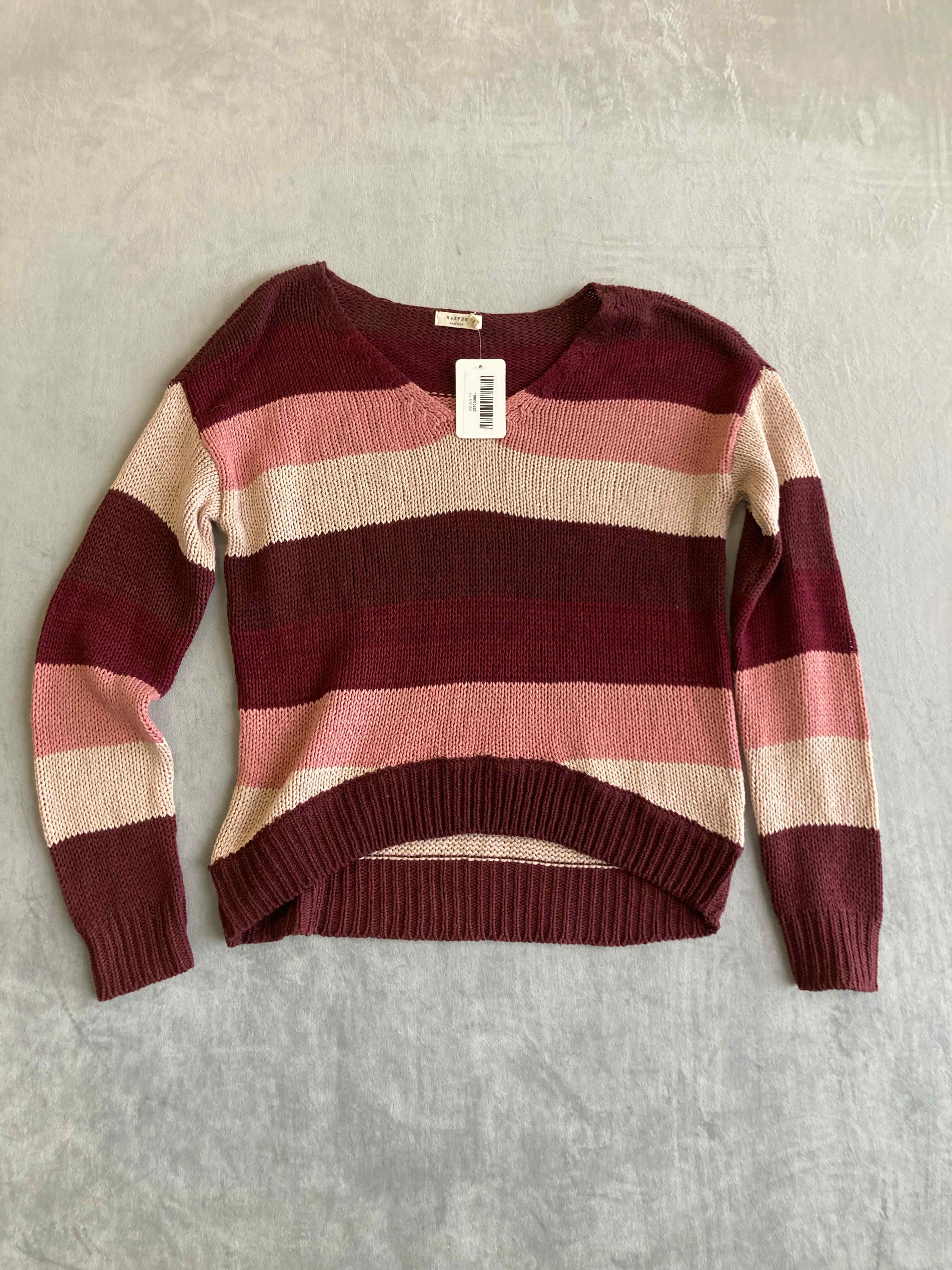 Harper Maroon Pink Cotton Acrylic Sweater Small