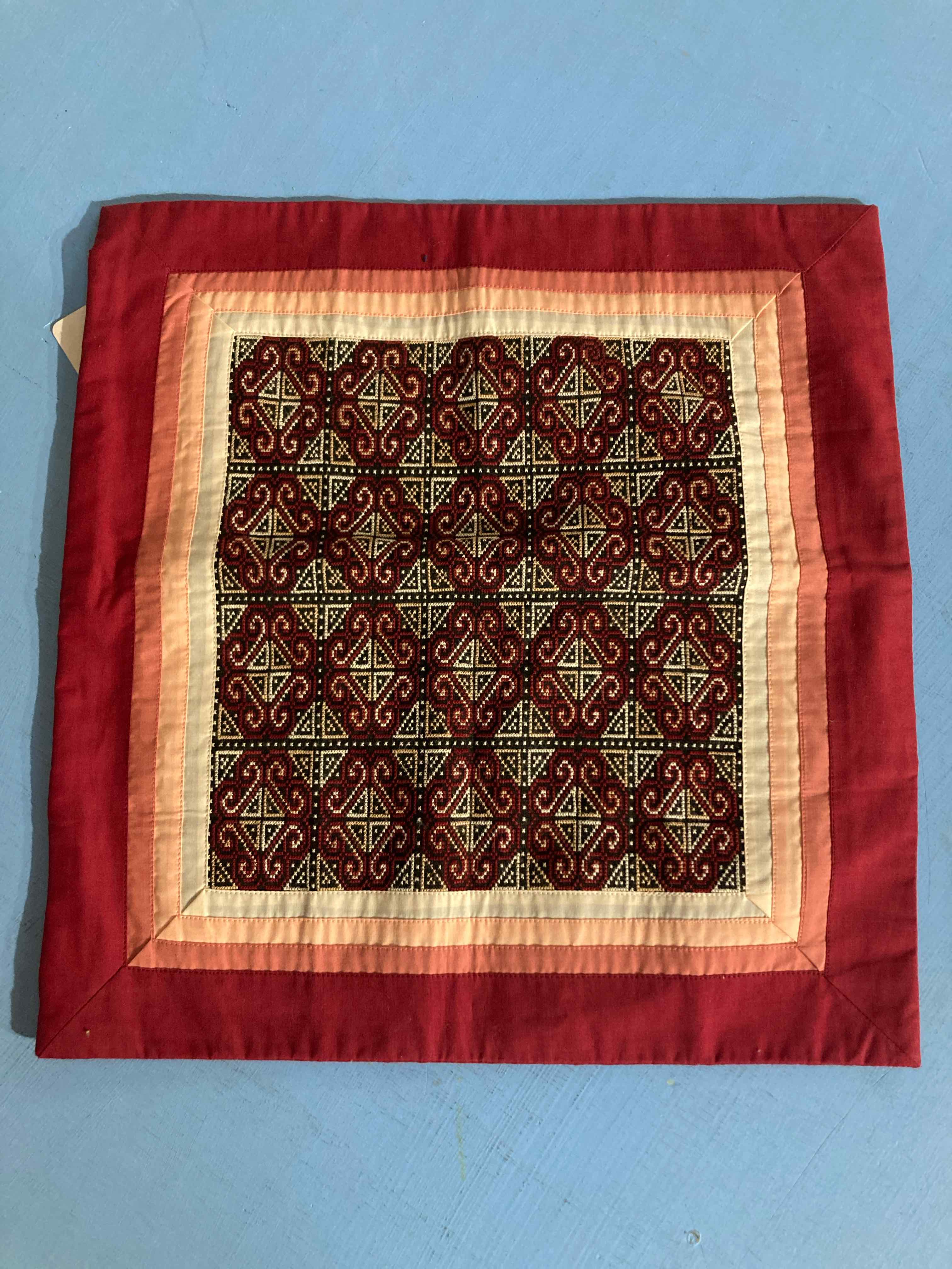 Red patterned throw pillow case